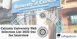 Calcutta University PhD Selection List 2025
